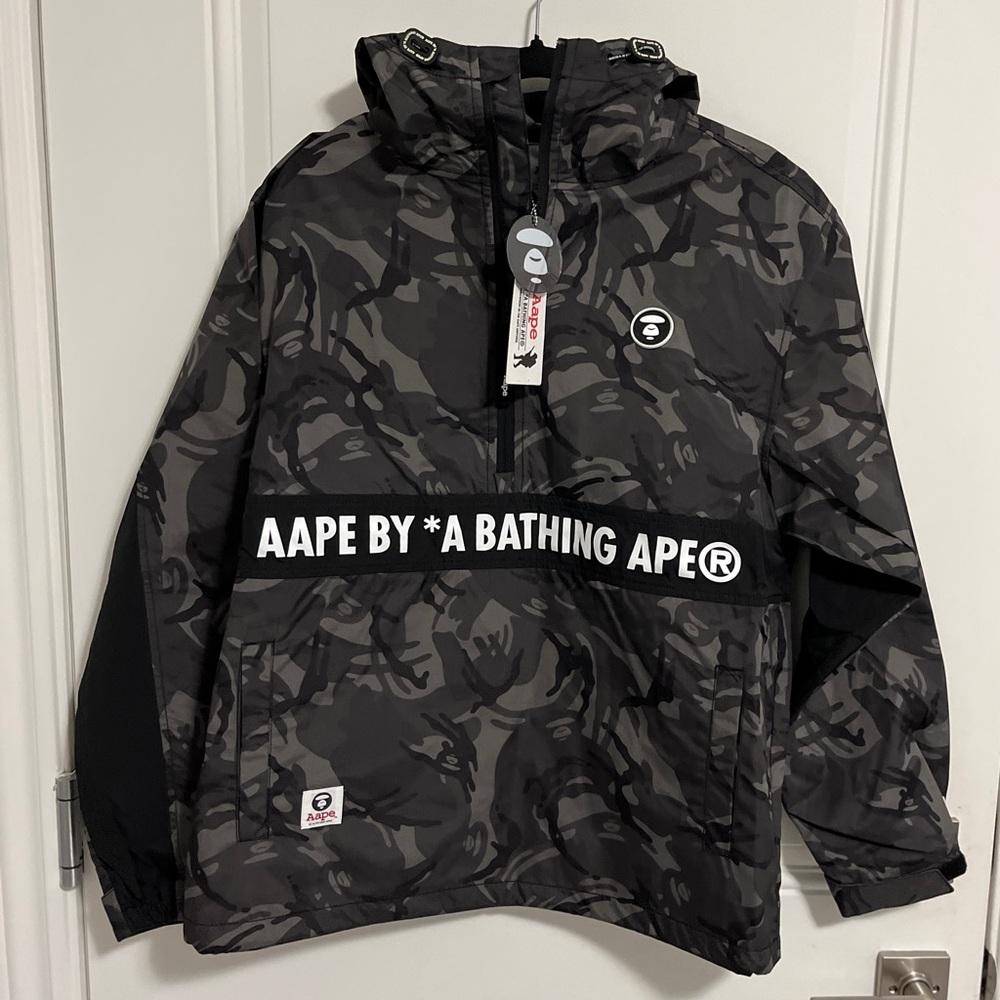 NWT - AAPE by A Bathing Ape (BAPE) Camo Half Zip Rain Jacket - Men M/Women L
